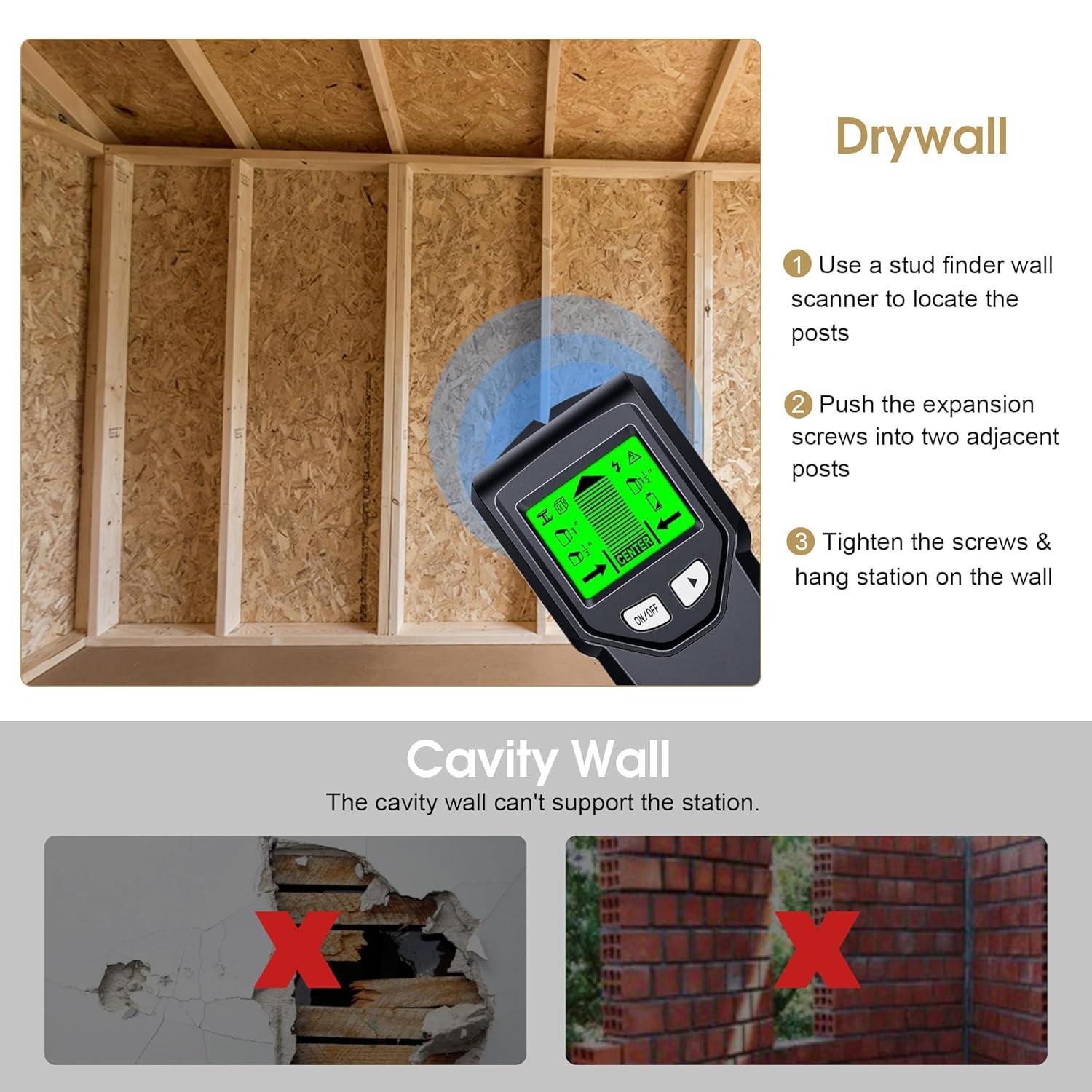 BarberPub Locking Wall Mount Styling Station Barber Salon Floating Equipment5012