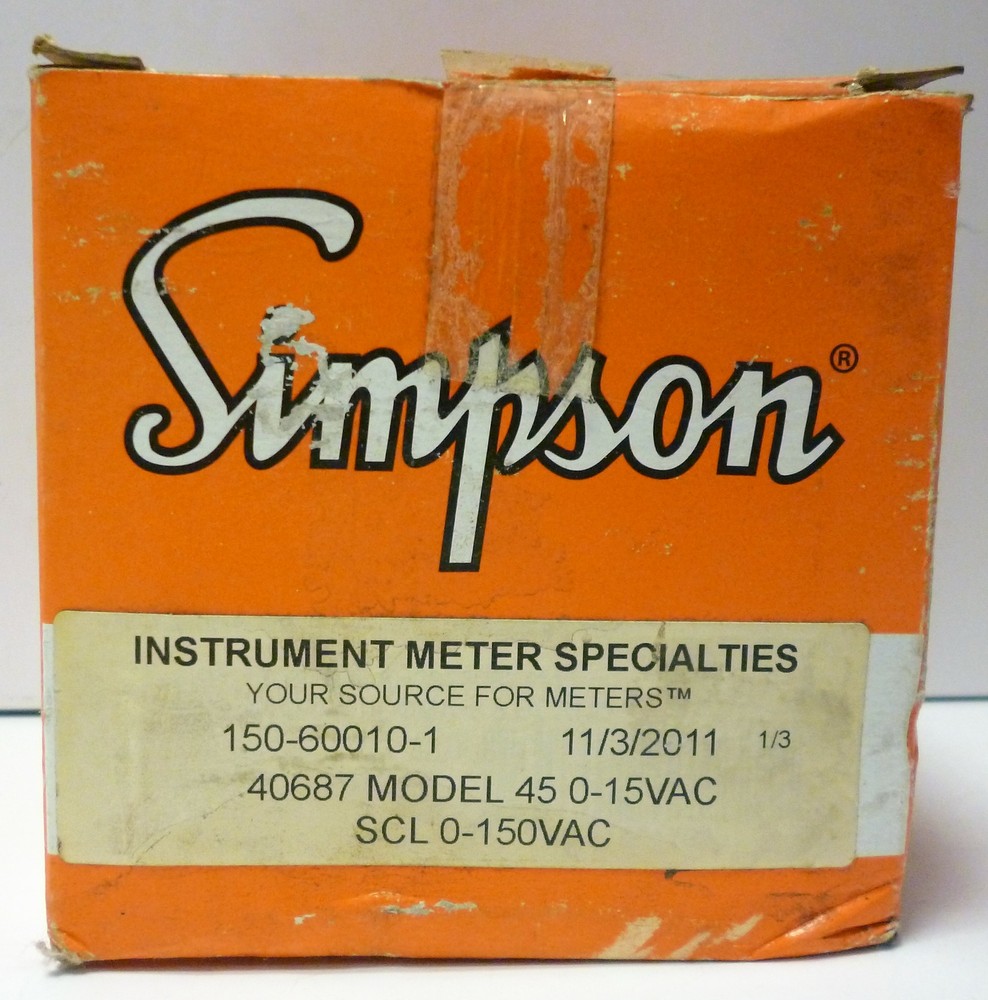 Simpson 40687 A.C. Volt Panel Meter