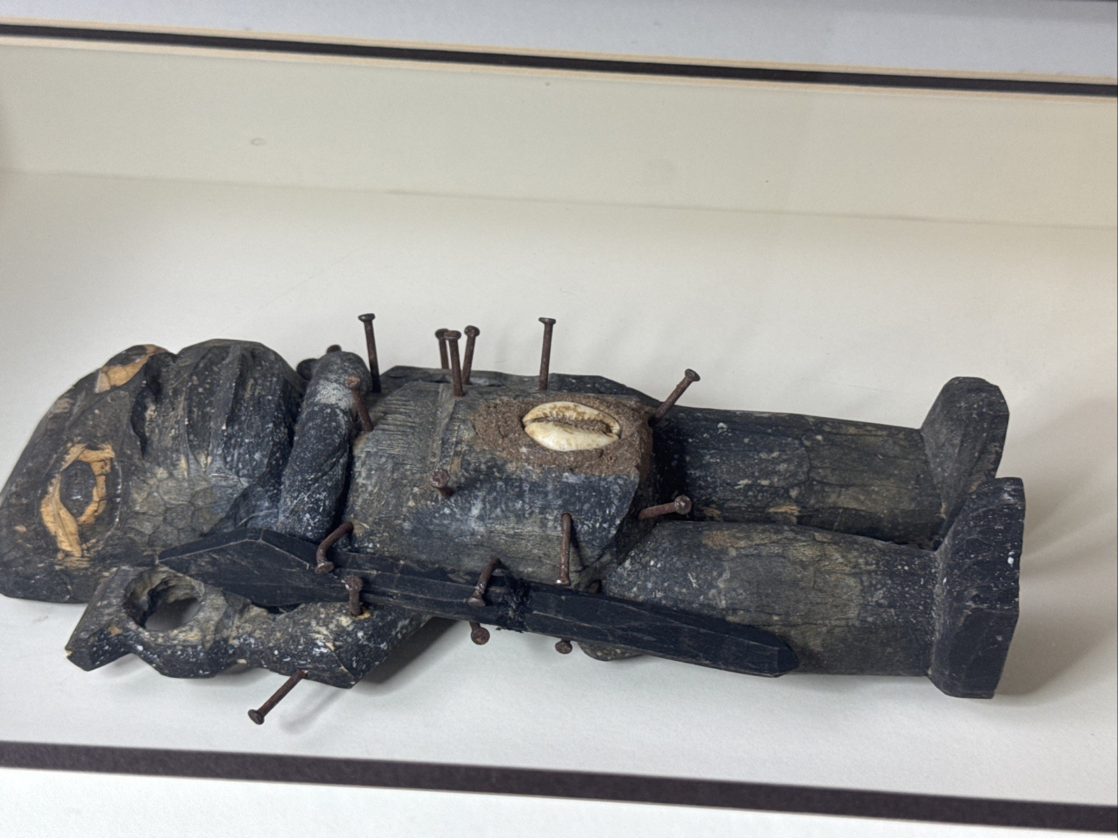 Antique African Bakongo Nkisi Nkondi Statue Nail Fetish Congo Africa FRAMED