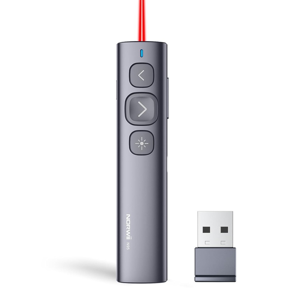 Norwii N95 Clicker for PowerPoint Presentation Remote Wireless Laser Pointer