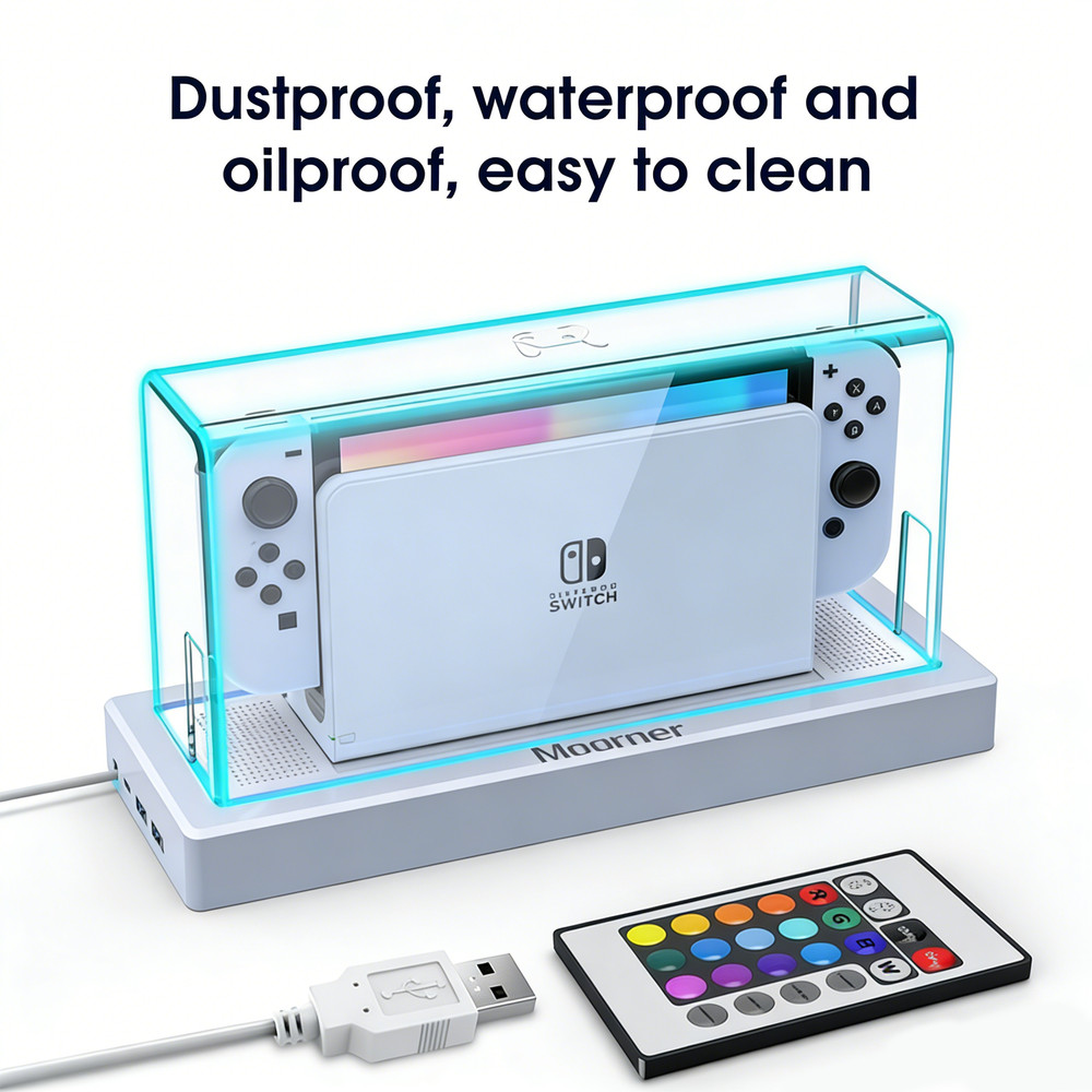 Dust cover with base,transparent Switch protective case,Scratch dust resistant,c