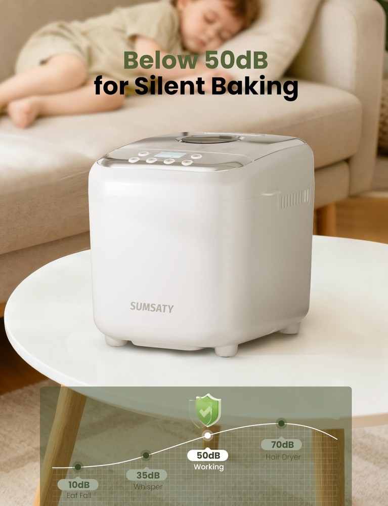 Bread Maker, 2.2LB 16-in-1 Bread Machine, Automatic Bread Maker Machine with ...