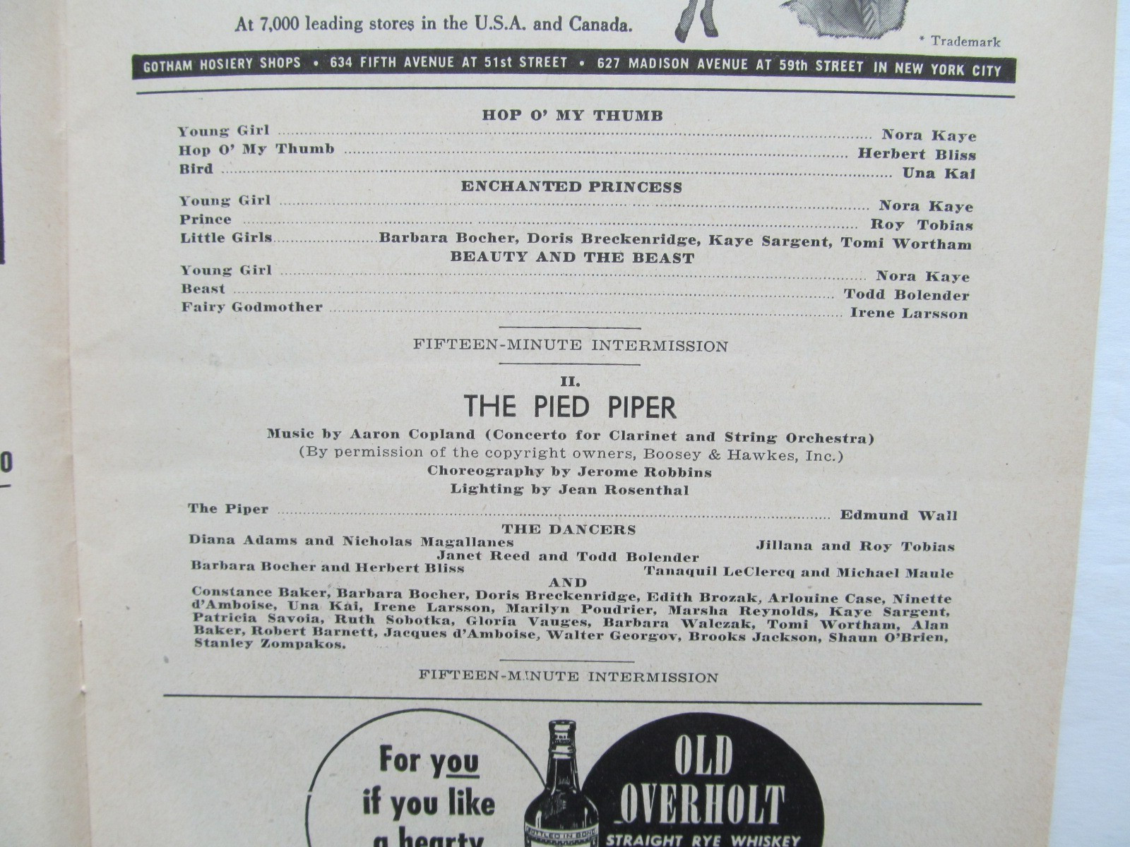 New York City Ballet Program - 1951 - Tallchief, Le Clercq, Balanchine, Robbins