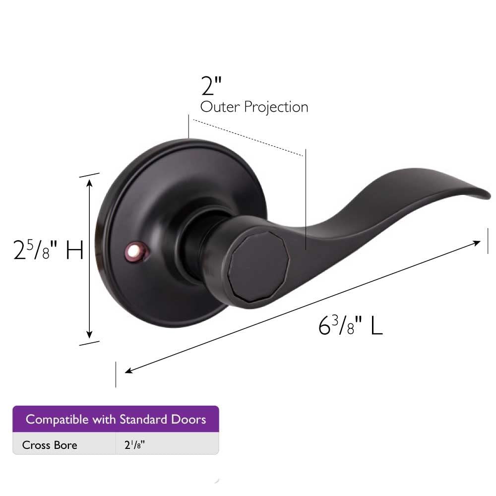 Matte Black Springdale Decorative Door Handle Fully Reversible Push Pull Func...