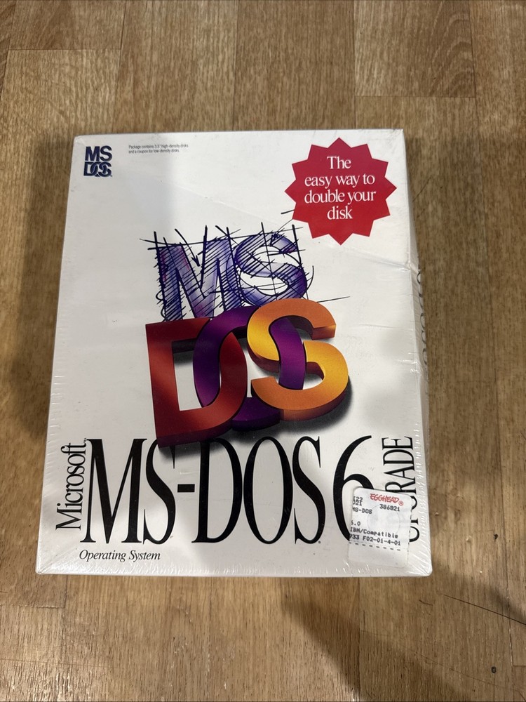 SEALED Microsoft MS DOS 6 Upgrade 5.25 Floppy Disc Operating System