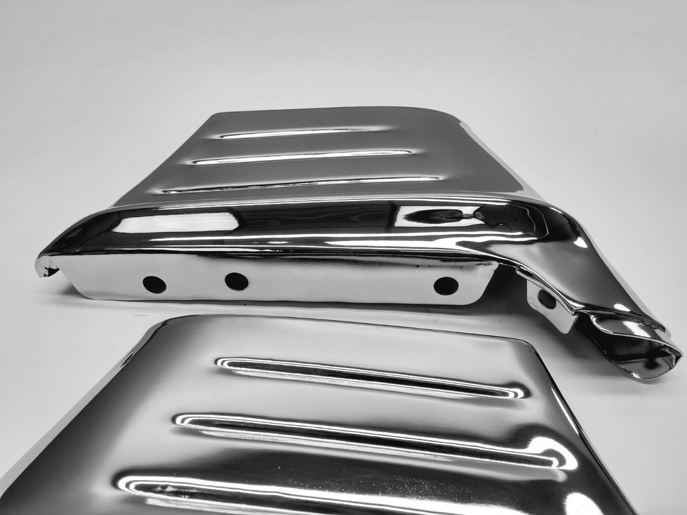 1956 56 Chevy Belair 210 150 Front Fender Chrome Side Extension Wrap Corner Pair