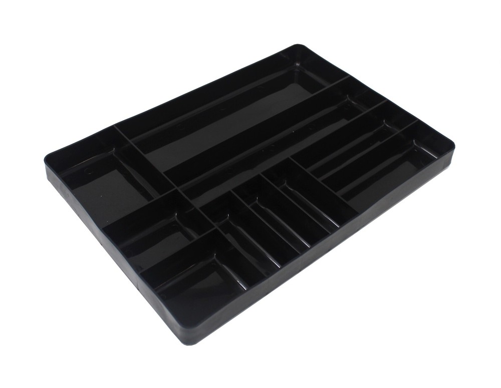 Black & Red Stackable Lightweight 10 Compartment Organizer Tray Kit