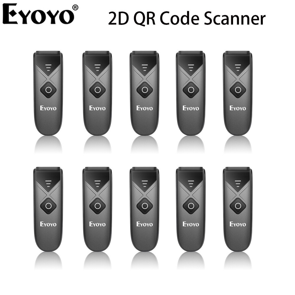 Eyoyo 10PCS 1D 2D QR Code Wireless Barcode Scanner Bluetooth USB Bar Code Reader