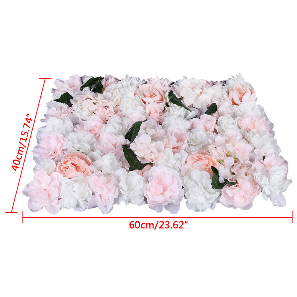 6pcs 60 x 40cm Artificial Rose Hydrangea Flower Wall Panel Wedding Venue Decor