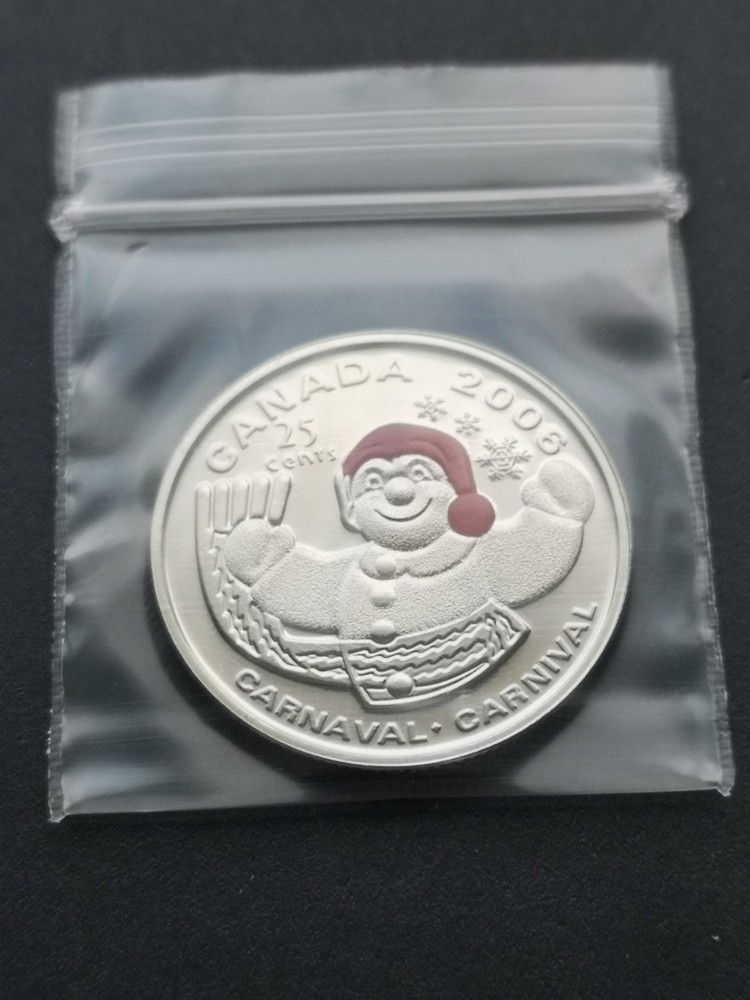 ***CANADA 25 CENTS COLOURED 2006 *** QUEBEC CARNIVAL ***