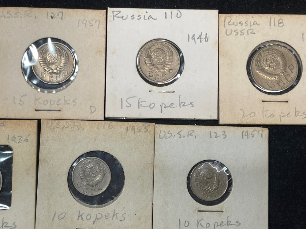 Assorted 13 Russia Coins Lot Great Condition High Value