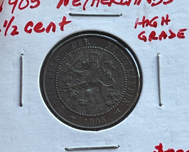 1905 Netherlands 2 1/2 Cents