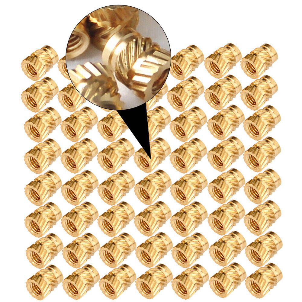 200-1000Pc M3 Thread Knurled Brass Threaded Heat Resistant Insert Embedment Nuts