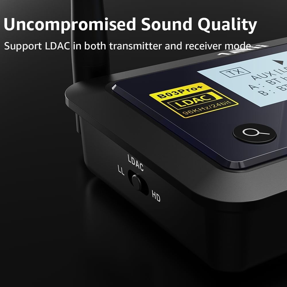 1Mii B03Pro+ Bluetooth 5.3 Transmitter Receiver LDAC aptX TV Adapter