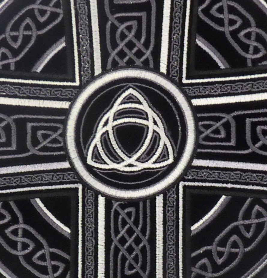 Grey Celtic Cross Medium Patch.