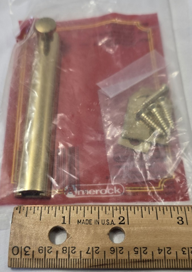 Amerock Door Slide Surface Bolt 4" Solid Brass Latch Screws Hardware NOS