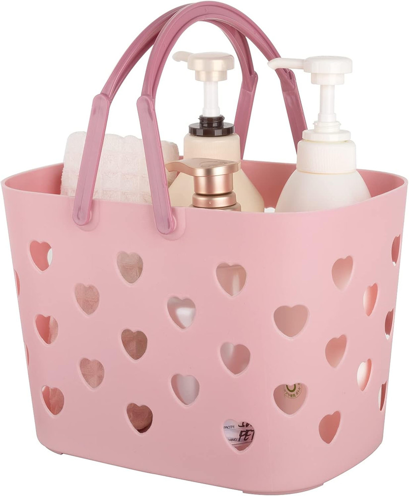 Portable Shower Caddy Tote Plastic Storage Basket with Handle Box Organizer Bin
