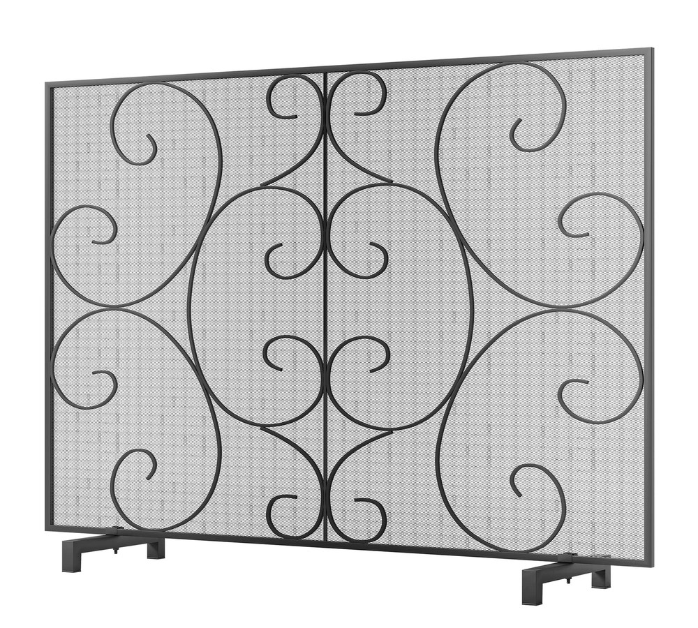 Kingson Single Panel Decorative Flat Fireplace Screen Cover Handcrafted Durab...