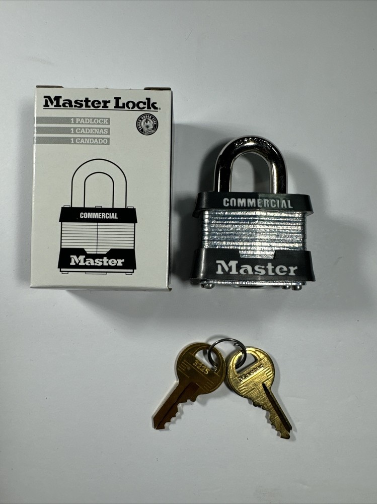 MASTER LOCK 3KA Padlock, 5/8 in,Rectangle, Silver Key #3225