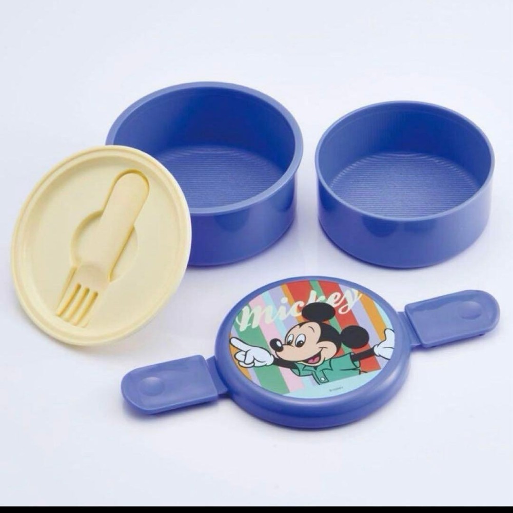 Retro Mickey Round lunch box with fork 500ml Microwave safe