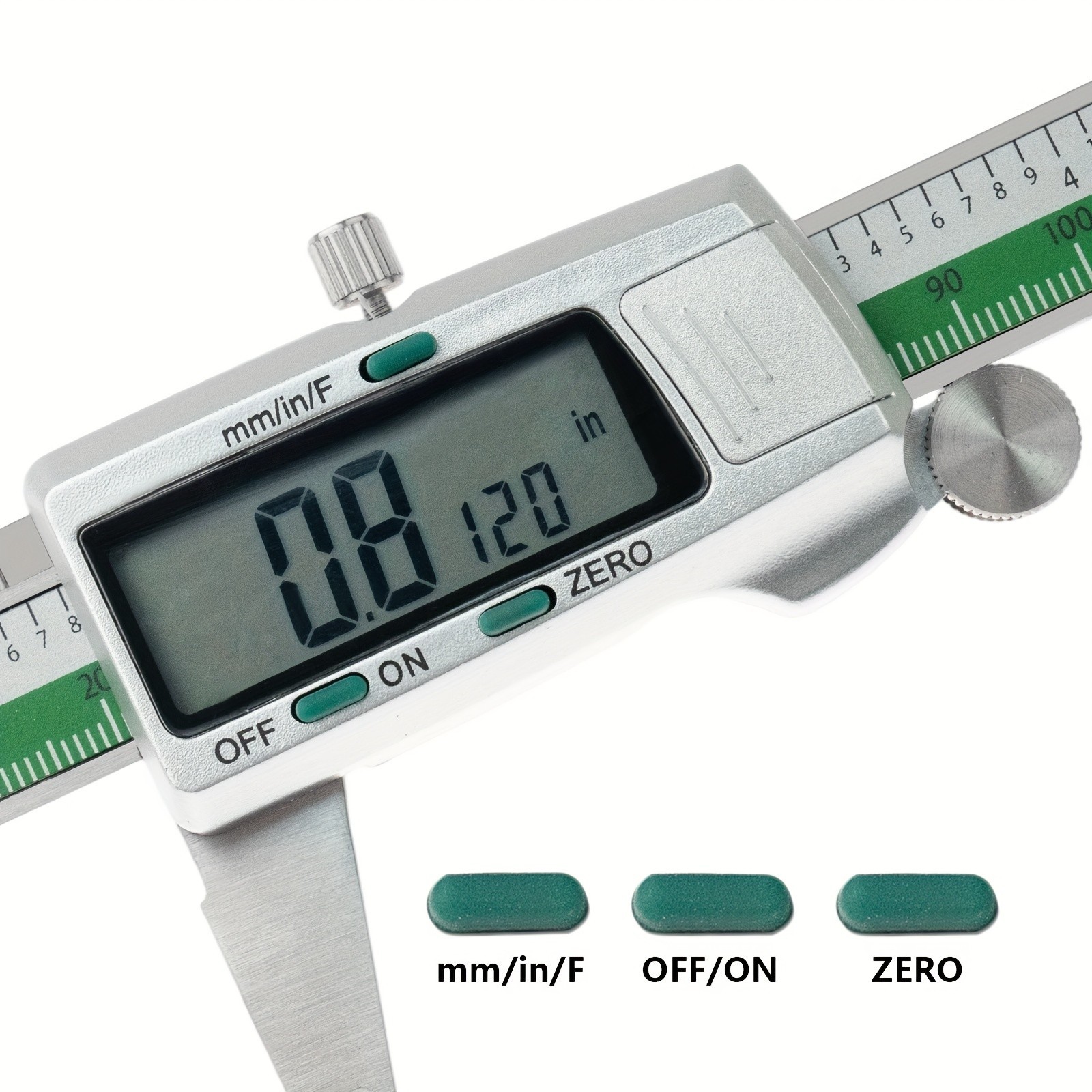 Digital Caliper - Stainless Steel LCD Display for Precise mm/Inch Measurement