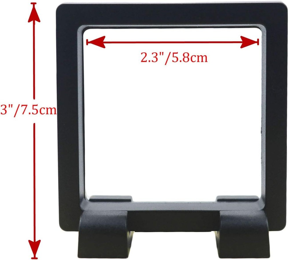 Challenge Coin Holder, Single Coin Display Case, 3D Floating Clear Frame with Fe
