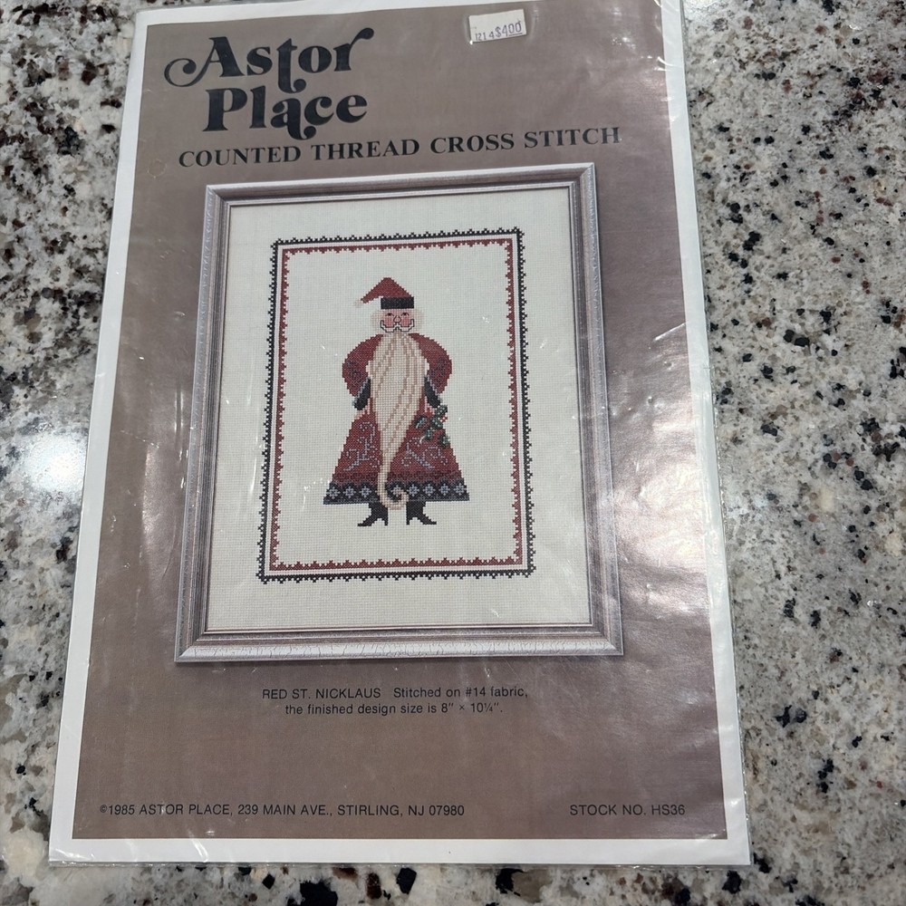 Astor Place Red St. Nicklaus Counted Cross Stitch Pattern Graph Christmas