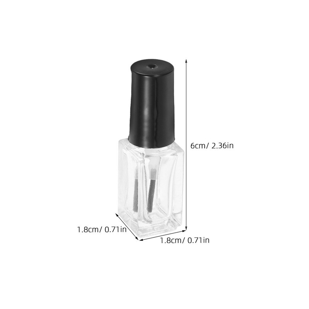 20 Pcs Transparent 5ml Nail Polish Bottles Empty Container With Brush Cap