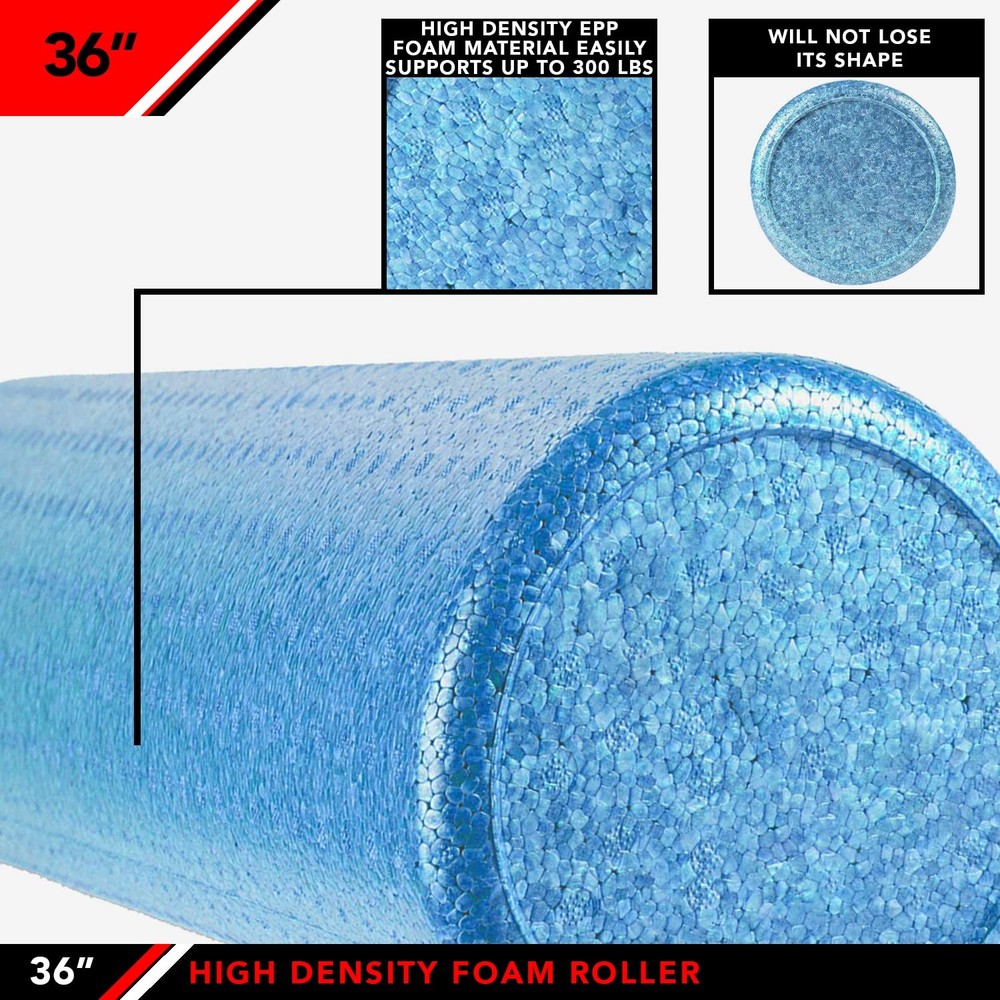 High Density Foam Roller, Solid Blue, 36-Inch