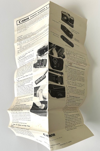 Canon Power Winder A Instruction Manual