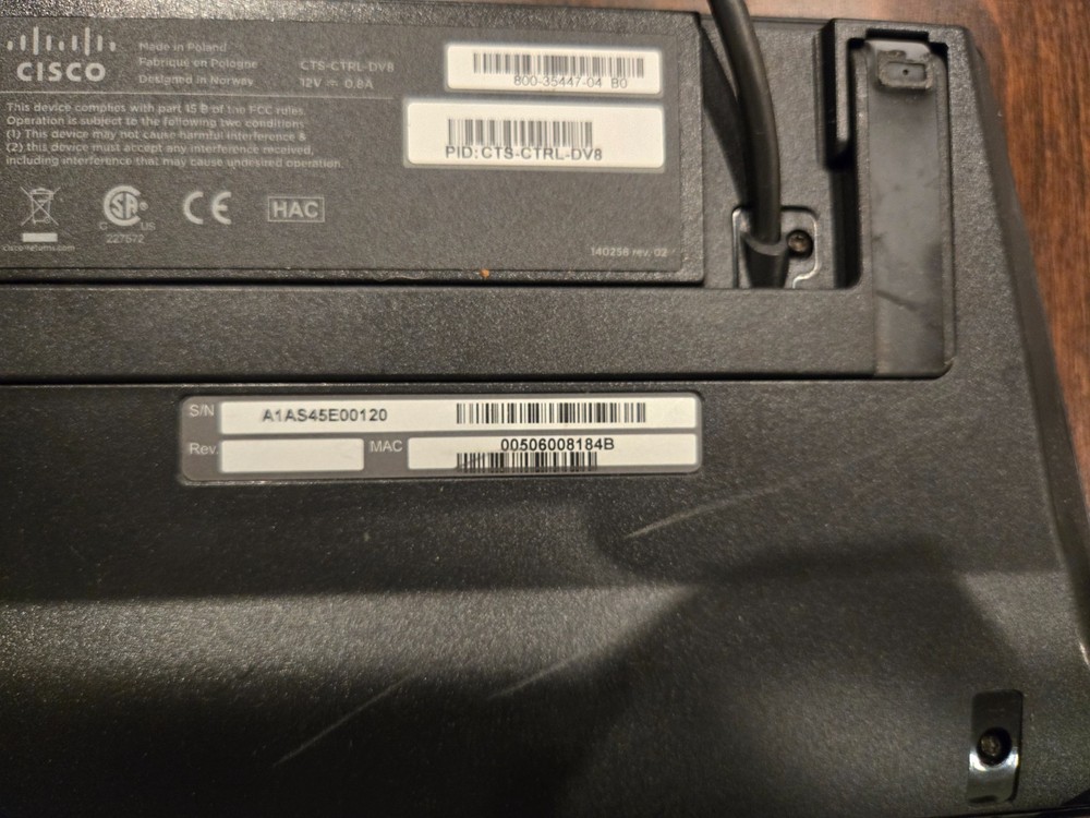 Cisco CTS-CTRL-DV8 Telepresence 8" Touch Panel Conference Unit