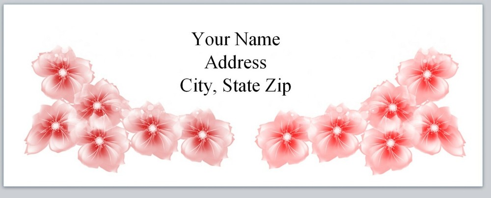 Personalized Address Labels Pretty Pink Flowers Border (AC 937)