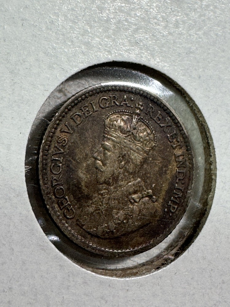 1918 Canada 5 Cents Small Silver Coin