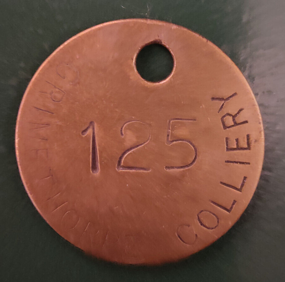 GRIMETHORPE Colliery Pit Check Tally - marked GRIMETHORPE COLLIERY 125