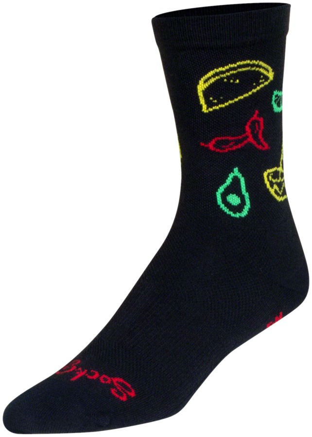SockGuy Taco Life Crew Sock - 6", Large/X-Large