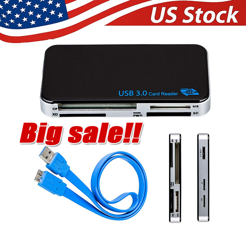 USB 3.0 Memory Card Reader Adapter 5GBPS Fit CF/TF/SD/Micro SD/XD/M2/MS Card LOT