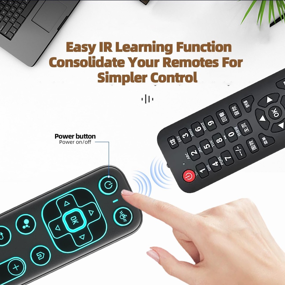 Mini Air Mouse Remote Keyboard 7 Color Backlit Bluetooth 2.4G Dual Mode