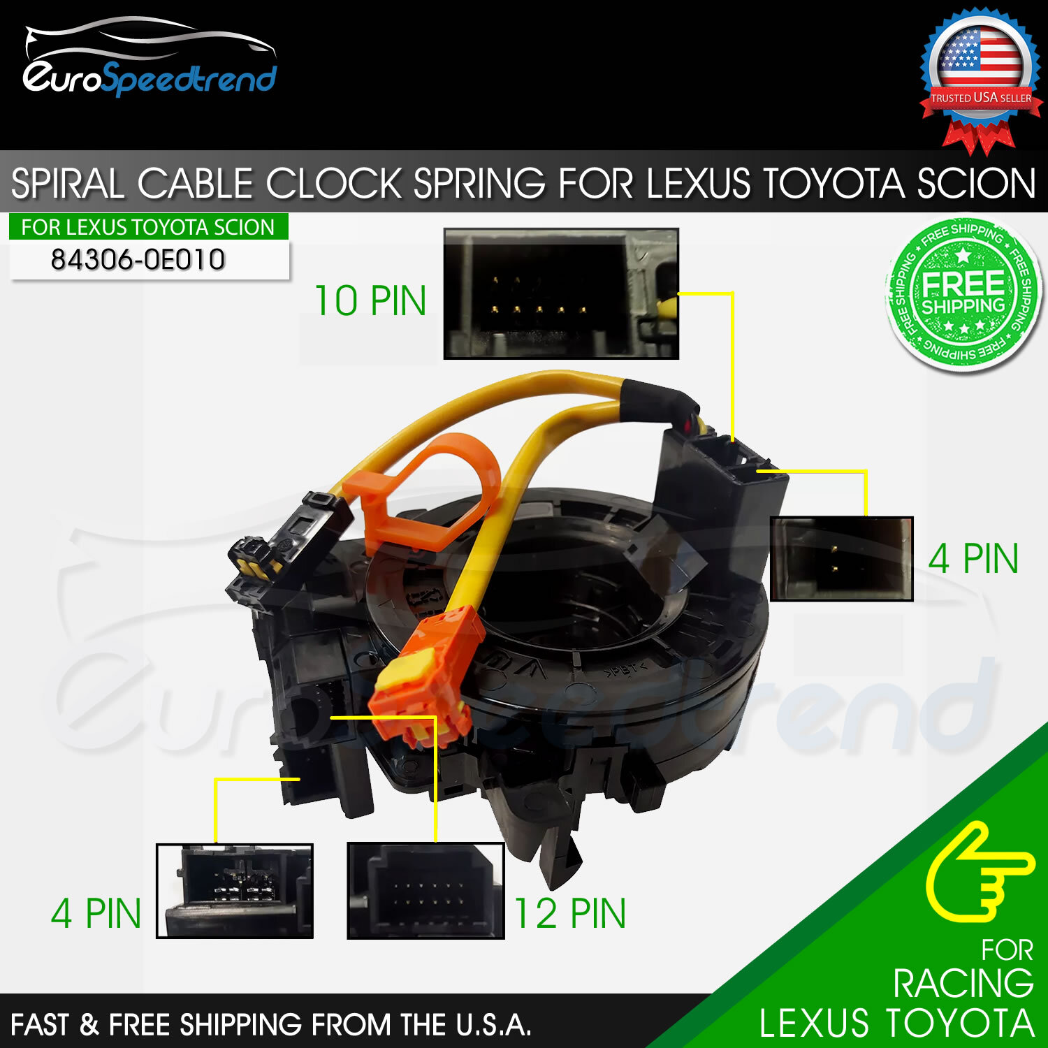 Spiral Cable Clockspring Sub-Assy for Toyota Prius Corolla Yaris Scion IQ TC xB