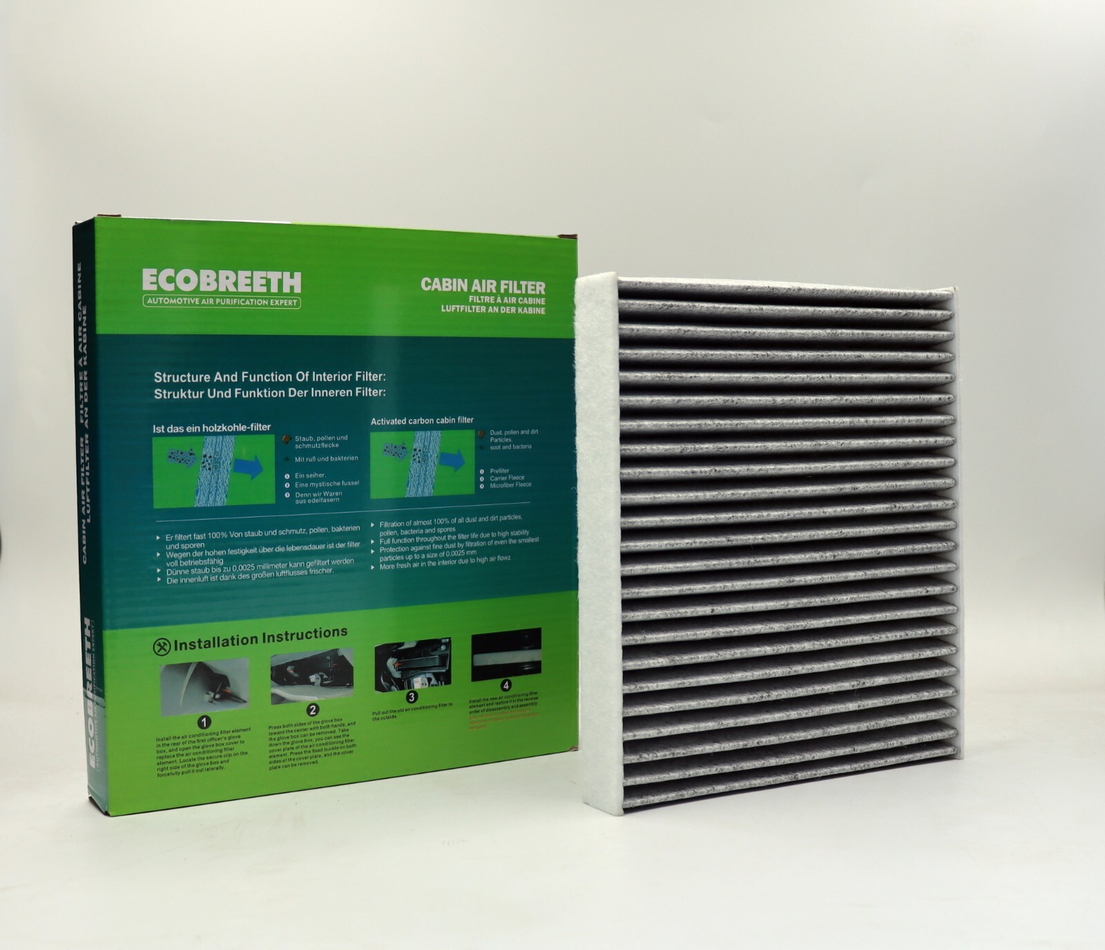 ECOBREETH Cabin Air Filter CF12157 for Toyota Rav4 Prius Prime Corolla Camry