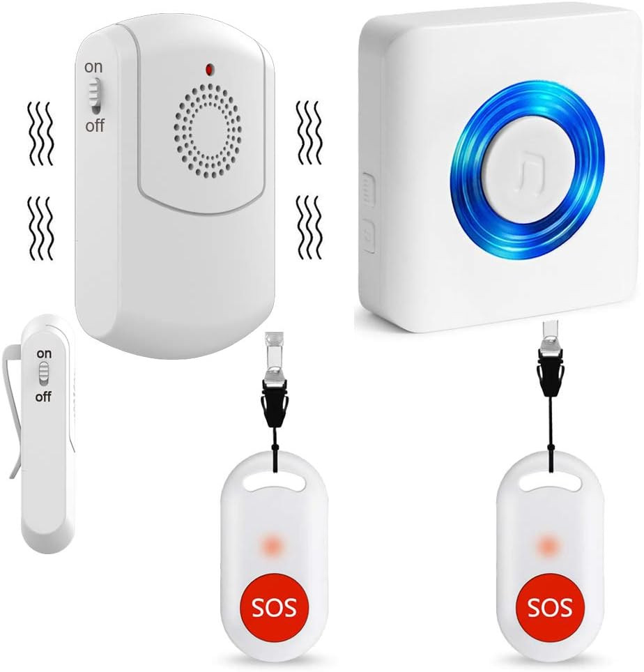 Caregiver Wireless Call System - Personal Alert Panic Button for Home Elderly Nu