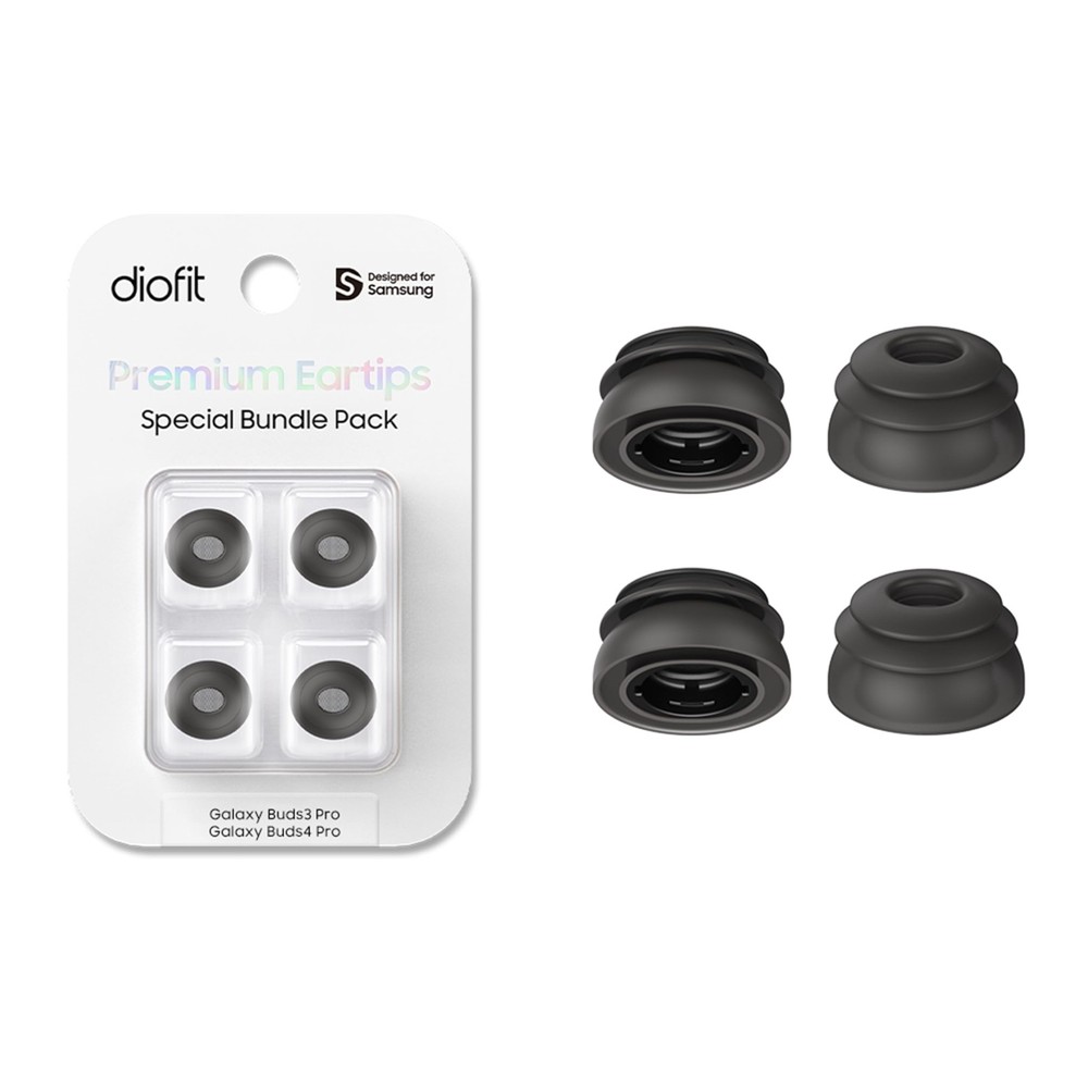 Premium Multi-Flange Eartips for Galaxy Buds3 Pro/Galaxy Buds4 Medium, Black