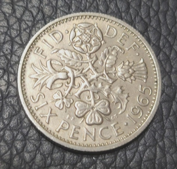 1965  Great Britain Six Pence  Coin