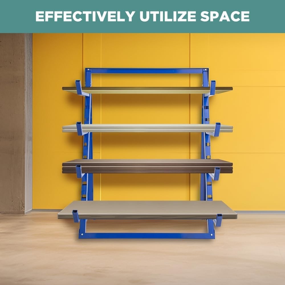 Heavy Duty Steel Horizontal Storage Rack with 4-Level Lumber/Pipe Organizer