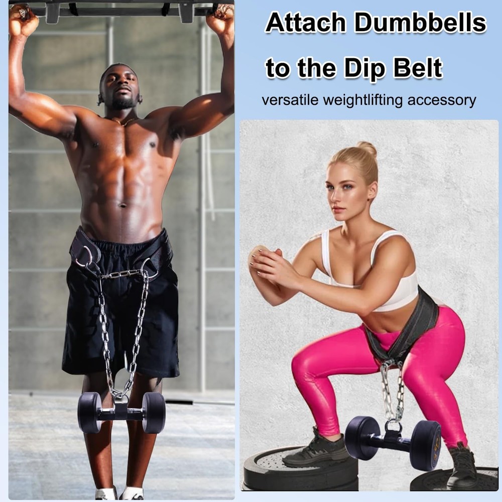 Loading Dumbbell Strap for Dip Belt, Squat, Pullup, Weightlifting Accessory