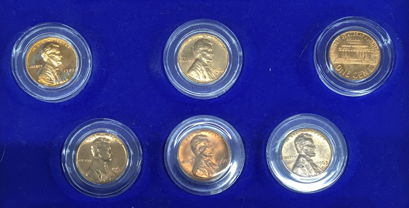 The Historical United States Coin Collection Wall Display Case W/77 Coins