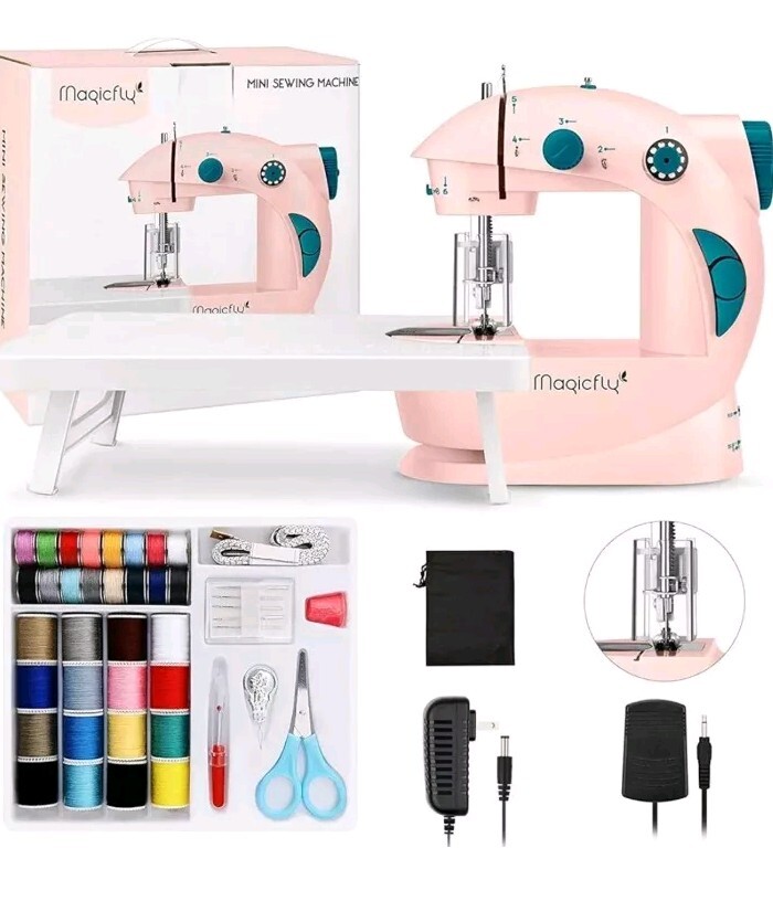 Magicfly Mini Sewing Machine for Beginner, Dual Speed Portable Children Sewing