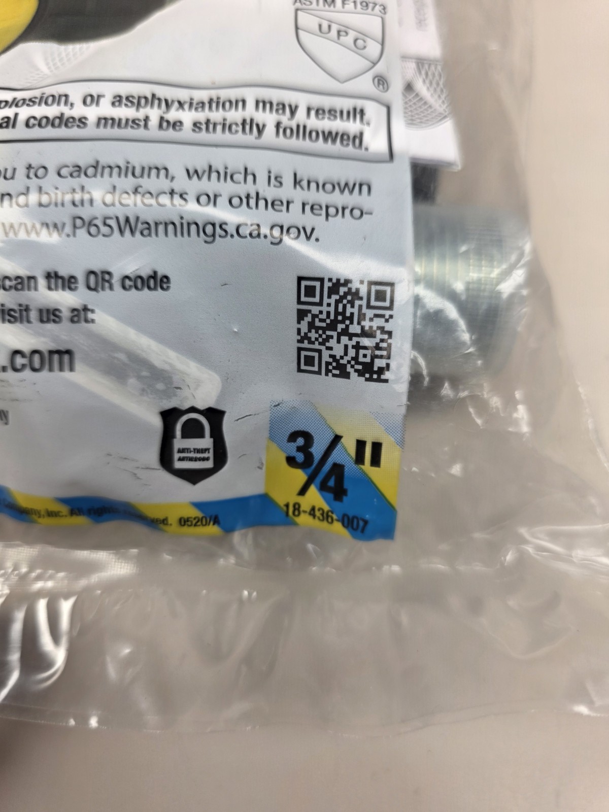 (1) NEW Home-Flex 3/4" Underground Yellow Poly Gas Pipe Conversion Fitting