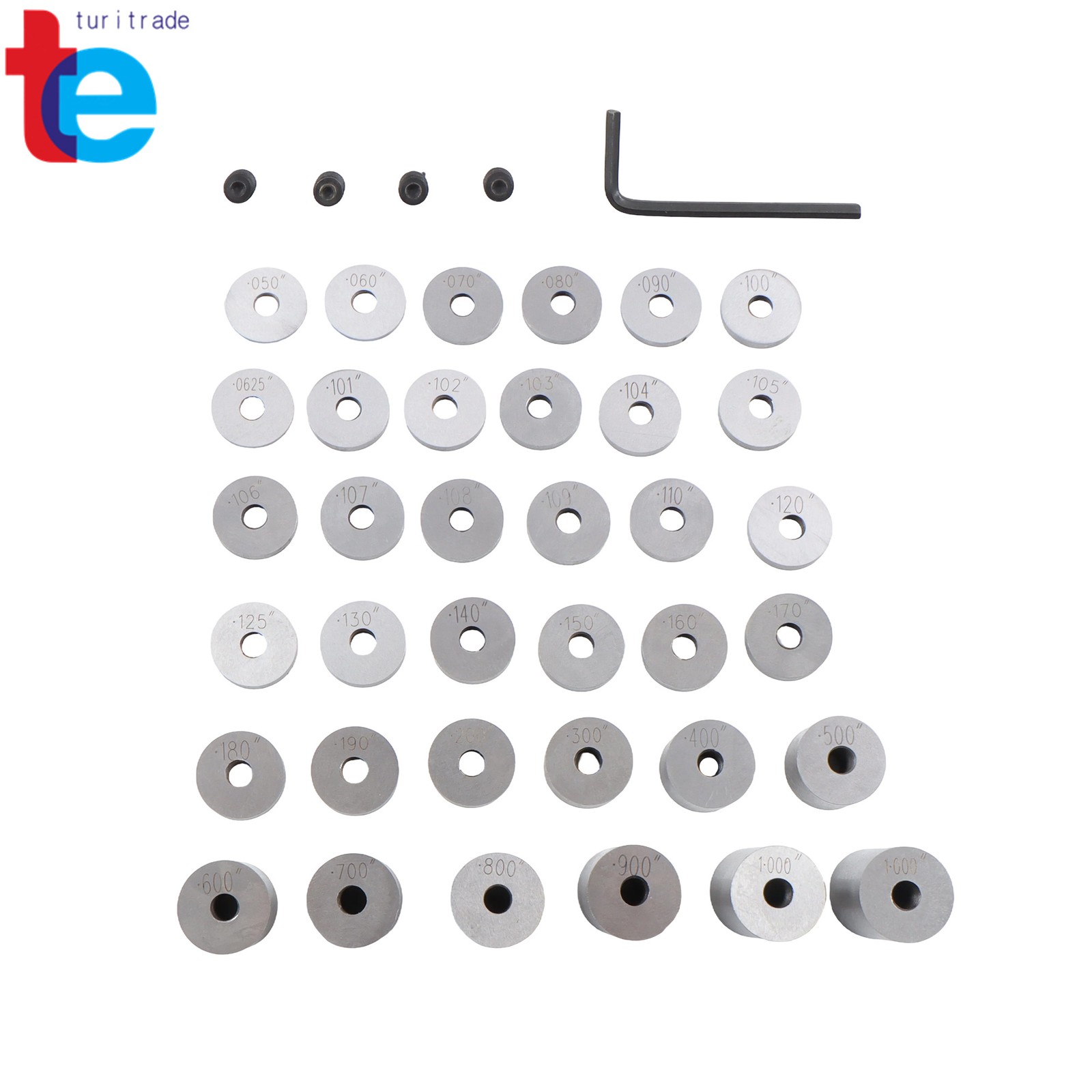 36pc Hardened Steel Round Gage Block Set for Precision Machining