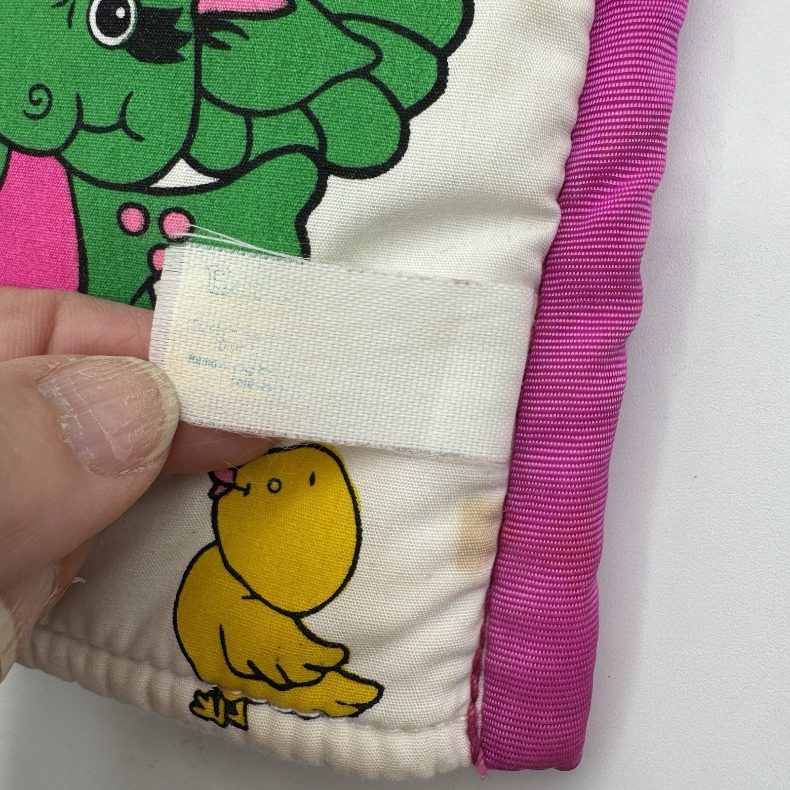 Rare Vintage 1993 Barney & Baby Bop Weather Book Soft Plush Washable