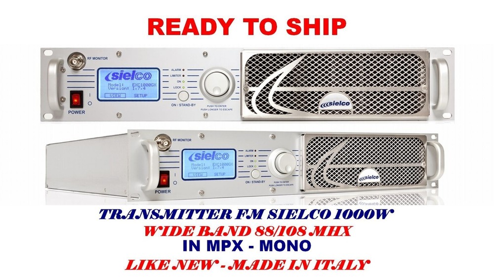 Broadcast Prof SIELCO GX 1000w FM Transmitter Wide Band 88 108 Mhz